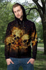 Skull On  Fire Unisex 3D Zip up Hoodie 003 - designfullprint
