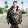 3D Wolf Art Zip Up Hoodie 001 - designfullprint