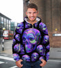 Purple 3D Skull Illustration Unisex Hoodie, Long-sleeve, Tee, Zip up 025 - designfullprint