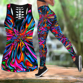 Gift For Hippie Hippie Trippy Lover Off Shoulder Long Sleeves Top and Leggings Set CH
