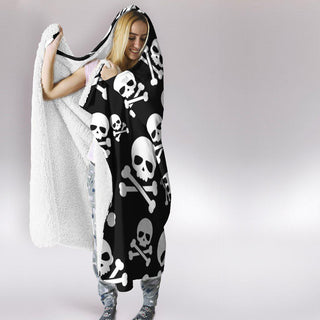 Skull and Crossbone Hooded Blanket - designfullprint