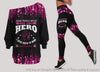 Gift For Mom Deaf Awareness I Gave Birth To Mine Hero Off Shoulder Long Sleeves Top and Leggings Set HG