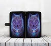 Awesome Cell Phone Wallet Case for Universal Models - Blue Light Wolf 001 - designfullprint