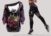 Gift For Hunting Lover Gifts For Hunters Country Girl Deer Hunter Off Shoulder Long Sleeves Top and Leggings Set HG