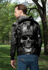 3D Black&White Skull and Sword Unisex Zip up Hoodie 003 - designfullprint