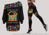 Gift For Hippie Hippie Girl Off Shoulder Long Sleeves Top and Leggings Set
