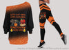 Gift For Teacher Let's Eat Kids Punctuation Matters Off Shoulder Long Sleeves Top and Leggings Set