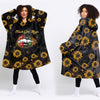 Black American Gift Black Pride Sunflowers Black Girl Magic Wearable Blanket Snug Hoodie For Teens And Adults