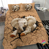 Gift For Elephant Lover Elephant Craking Bedding Set CH