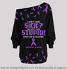New Colors Fibromyalgia Awareness Looks Can Be Deceiving  Off Shoulder Long Sleeves Top