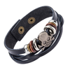 Retro Alloy Skull Braided Leather Bracelet