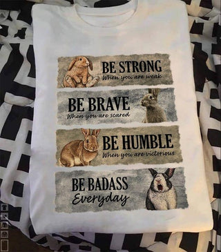 Stripe Strong When You Are Weak Rabbit Tshirt LH