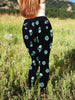Women Elastic Skinny Sexy Sugar Skull and Daisy Leggings 012 - designfullprint