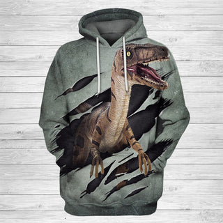 3D Velociraptor Unisex Hoodie - designfullprint