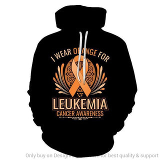 We Wear Orange For Leukemia Awareness Cancer Unisex Hoodie luekemia