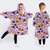 Halloween Gifts For Kids Pumpkins Black Cats And Dwarfs Wearable Blanket Snug Hoodie