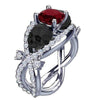 Crystal Rhinestone Red CZ Skull Punk Wedding Ring