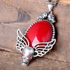 Antique Metal Multi-Color Stone Skull Necklaces