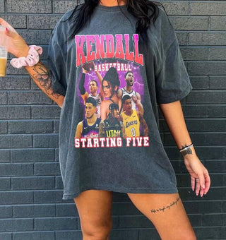 Vintage Gift for Fans Shirt Starting Five Shirt basketball Lover Tshirt HG