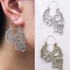 Gypsy Hollow Skull Tribal Hoop Earrings