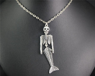 Mermaid Skeleton Metal Alloy Necklace