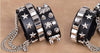 Multi-Layer Wide Leather Skull Bracelets