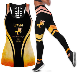 Cowgirl Yellow Tank Top And Leggings Set
