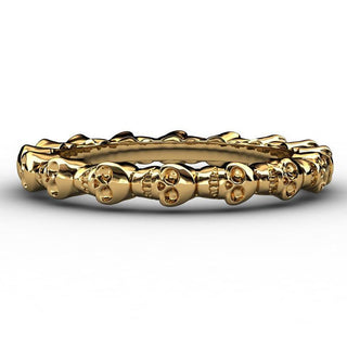 Golden Stainless Steel Skull Rocking Ring