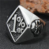 Stainless Steel Silver Skull Biker Ring