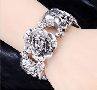 Flower and Skull Bracelet - designfullprint
