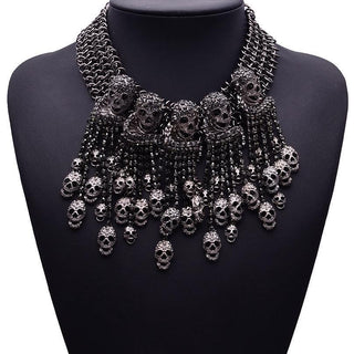 Skeleton Head Collar Skull Necklace - designfullprint