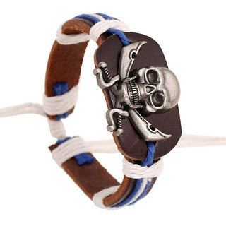Vintage Punk Skull Leather Bracelet