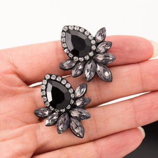 Sweet Metal with Gems Ear Stud Earrings - designfullprint