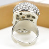 Crystal Silver Plated Big Skull Head Ring