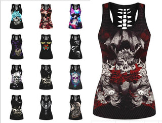 3D Printed Skull Black Tanks