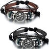 Vintage Multilayer Skull Leather Braided Cuff Bracelet