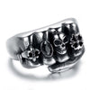 Biker Ring Anarchy Death Fist Skull Ring