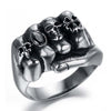 Biker Ring Anarchy Death Fist Skull Ring