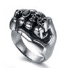 Biker Ring Anarchy Death Fist Skull Ring