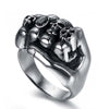 Biker Ring Anarchy Death Fist Skull Ring