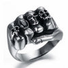 Biker Ring Anarchy Death Fist Skull Ring