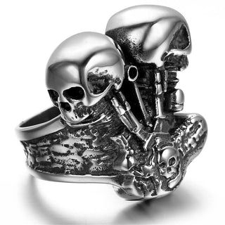 Stainless Steel Couple Skull Engagement Ring