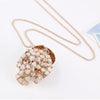 Elegant Heart Opal Rhinestone Skull Necklace - designfullprint