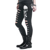 Skull Printed Hollow Hole Leggings - designfullprint