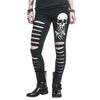 Skull Printed Hollow Hole Leggings - designfullprint