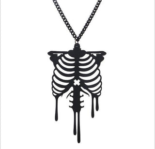 Human Body Skeleton Skull Pendant Necklace