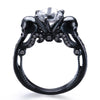 Simulated Stones Skull Band Engagement Rings