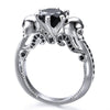 Simulated Stones Skull Band Engagement Rings