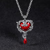Hot Punk Retro Skull Red Peach Heart Crystal Necklace