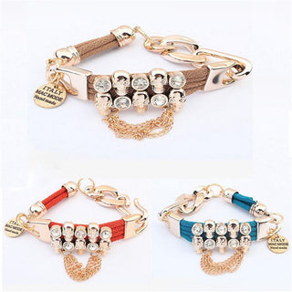 Crystal Skull Multi-Color Charm Bracelets